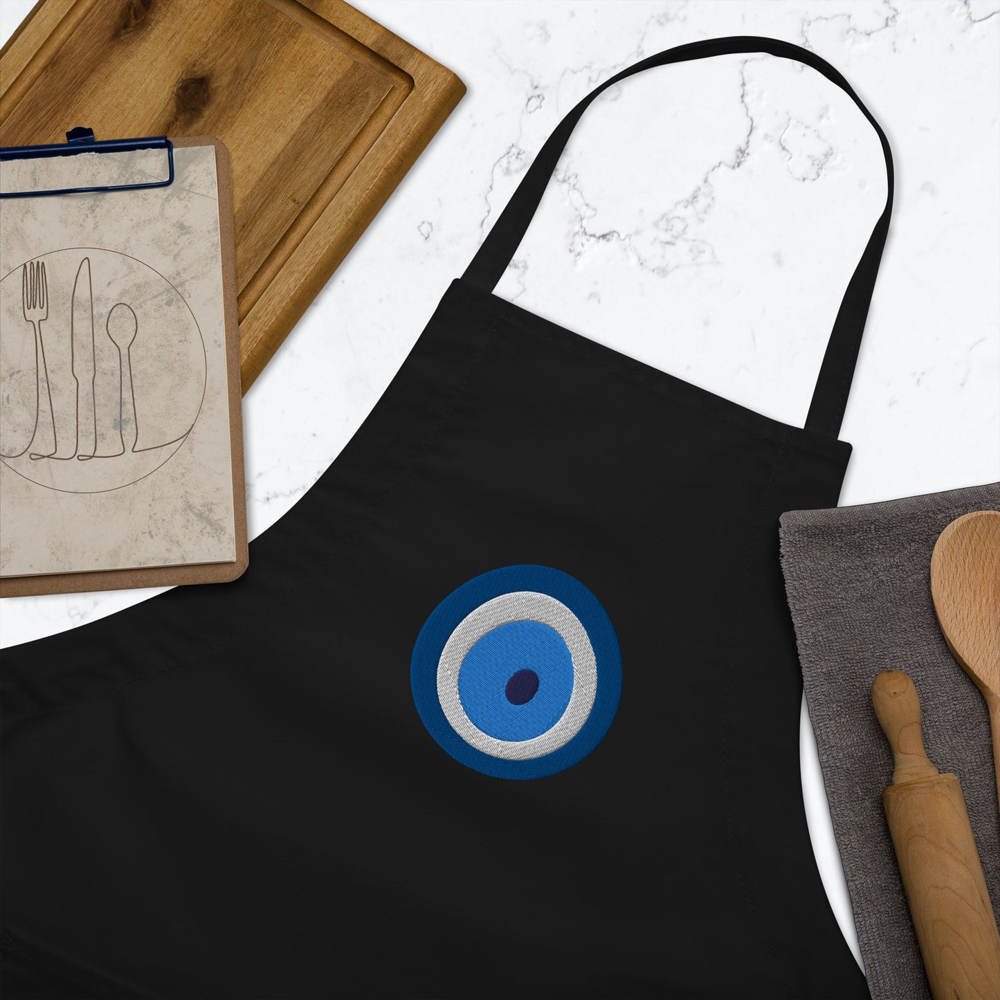 Greek Mati Embroidered Apron