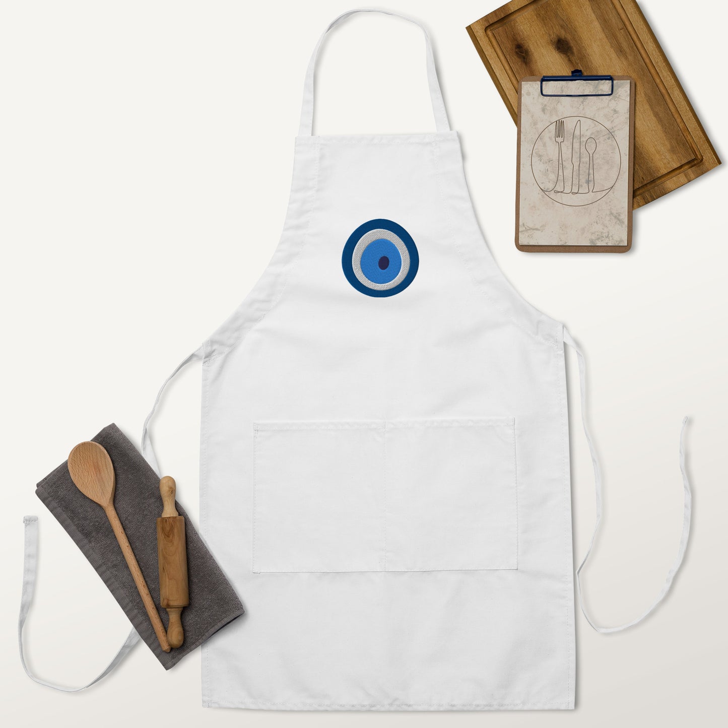 Greek Mati Embroidered Apron