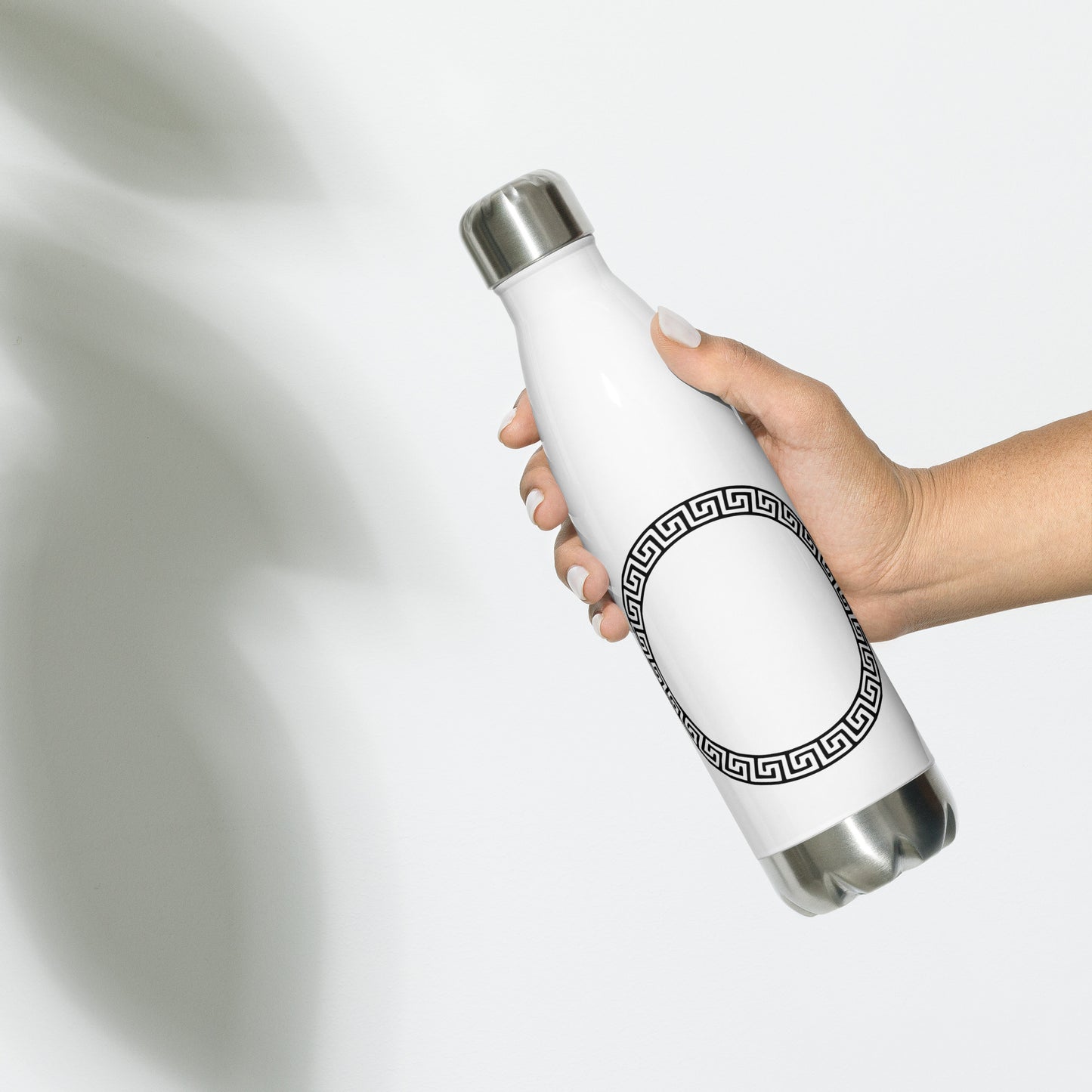 Greek Key Stainless Steel Water Bottle