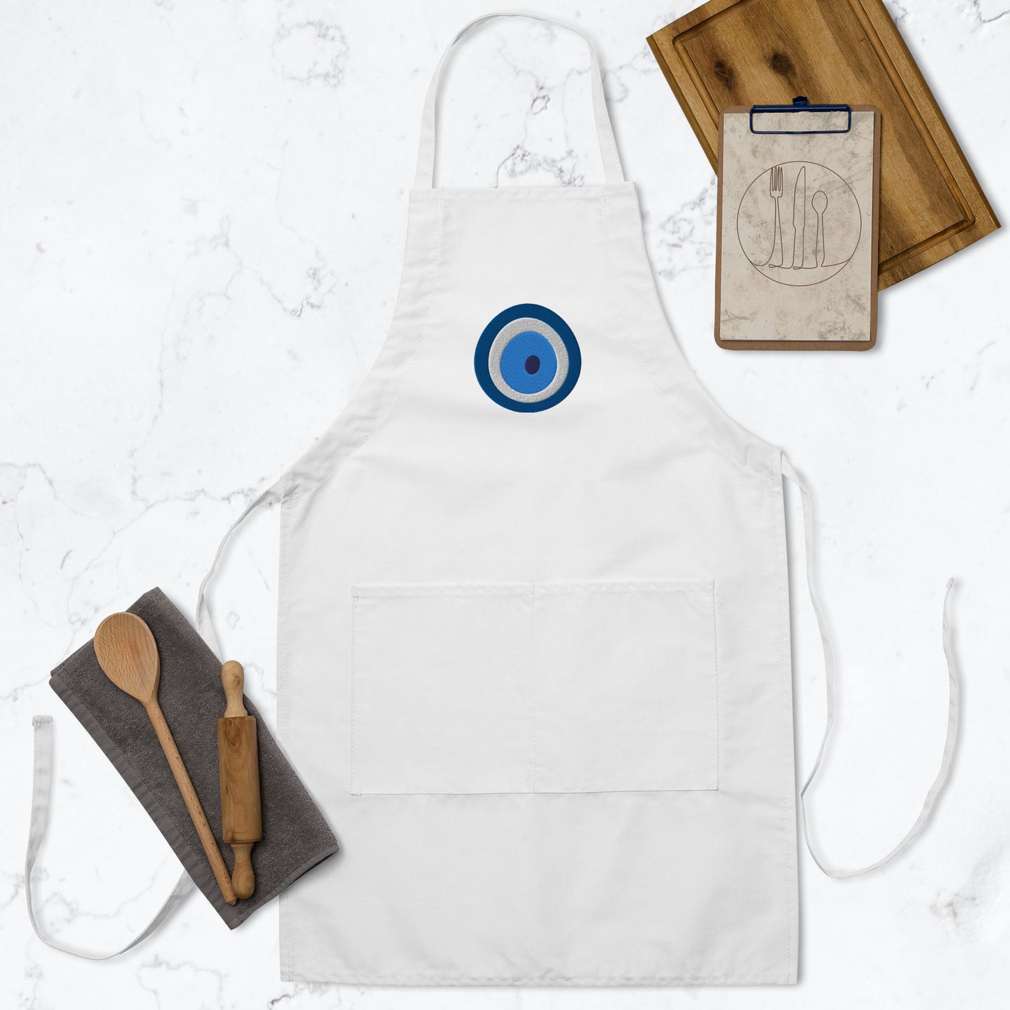 Greek Mati Embroidered Apron