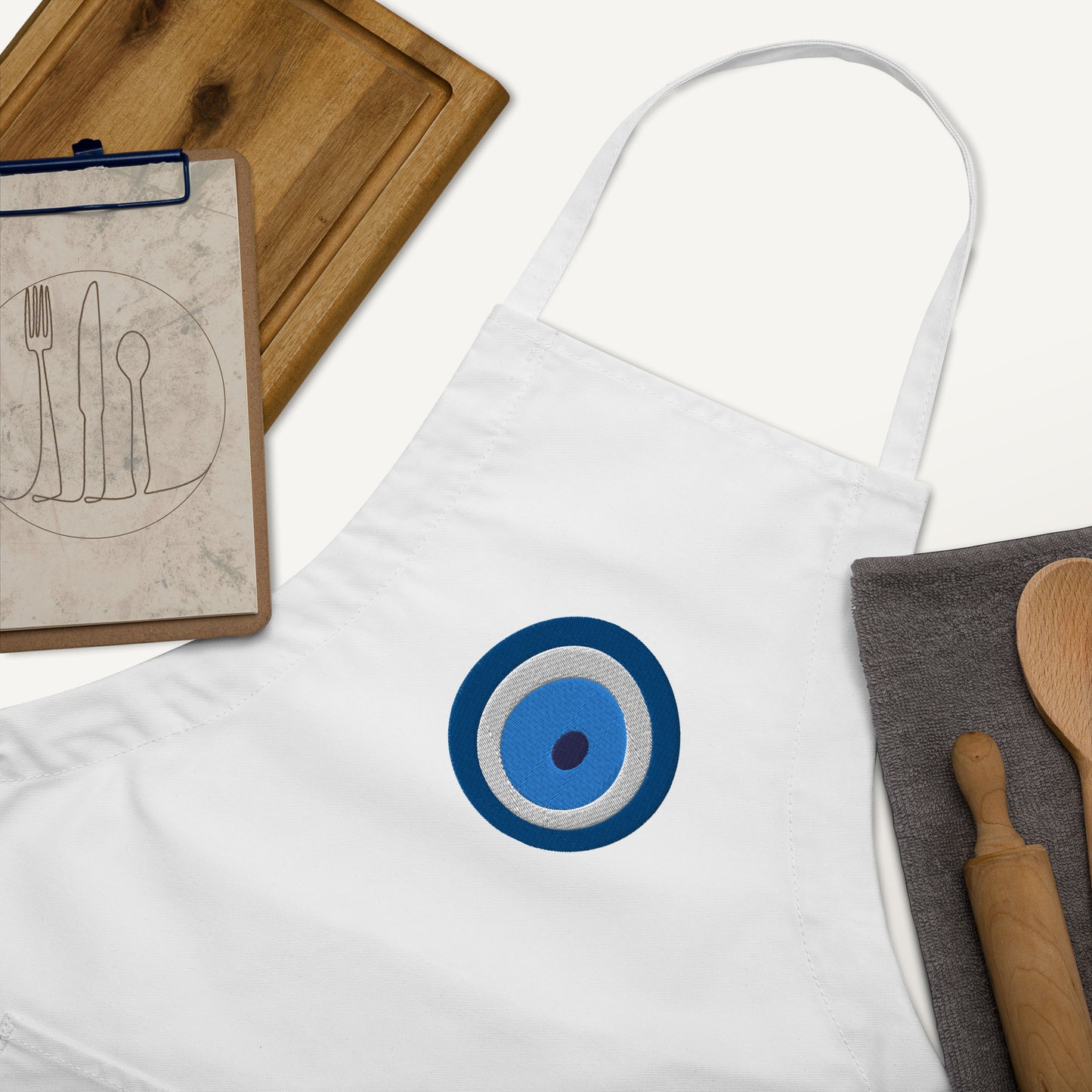 Greek Mati Embroidered Apron