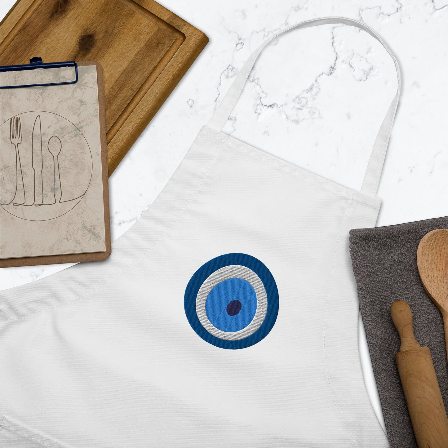 Greek Mati Embroidered Apron